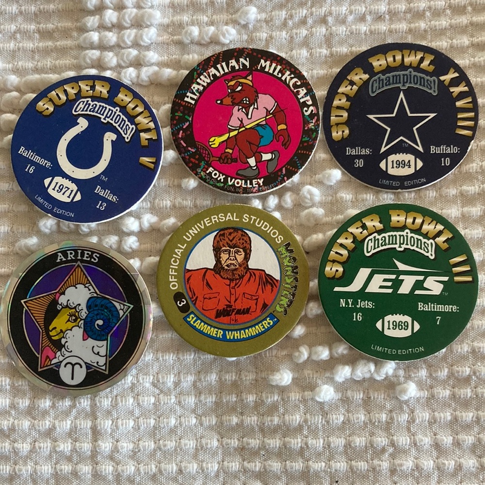Vintage 1995 Super Bowl Champions Commemorative Milkcaps Pogs Team NFL Football